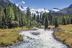 Category Mountain Landscapes Prints: Glacier stream in the Roseg Valley