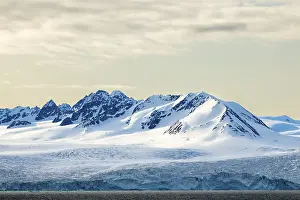 Glacier tongue, ice, mountain range