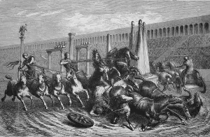 Gladiator fight in Ancient Rome