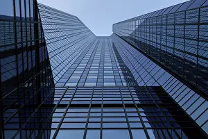 Glass facade of Deutsche Bank, banking district
