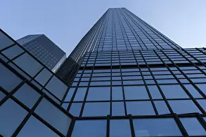 Glass facade of Deutsche Bank, banking district