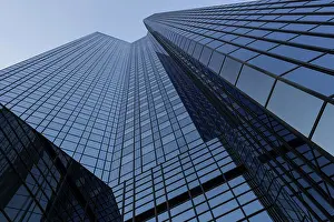 Glass facade of Deutsche Bank, banking district