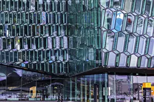 Glass facade of the Harpa Concert Hall and Congress Centre