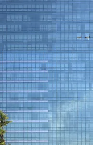 Glass facade, high-rise in the financial district