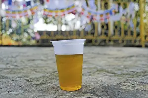 Glass with liquid, Buddhist site