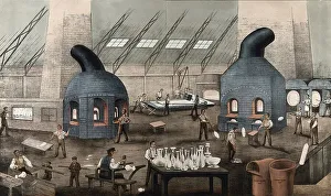 Glass making, the British flat glass factory