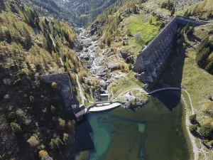 Gleno Dam in the Italian alps