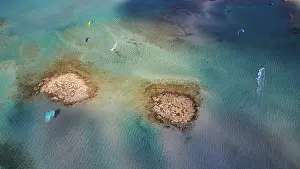 Glider over Elafonissi, drone shot