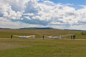 Glider waiting for take-off clearance