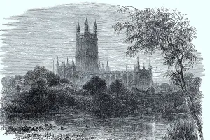 Gloucester Cathedral, Cathedral Church of The Holy and Indivisible Trinity in 1865