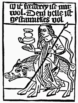 Gluttony, allegoric image of the vices