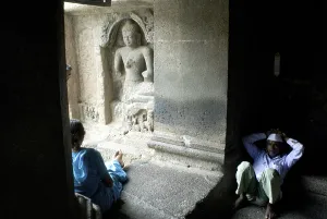 God Buddha statue in Ajanta caves