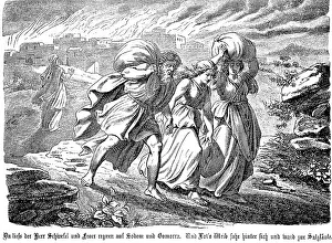 God rains brimstone and fire on Sodom and Gomorrah