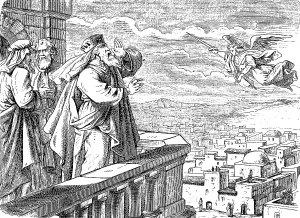God sent an angel to Jerusalem
