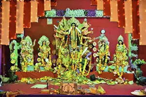 Goddess Durga idol during Navratri festival