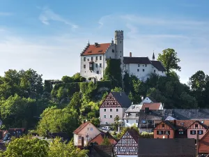 Goessweinstein with castle and half-timbered houses