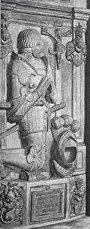 Goetz von Berlichingen relief on his gravestone in Schoenthal Monastery