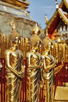 Gold Buddha statues in Wat Phra That Doi Suthep