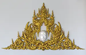 Gold stucco Thai style on a white background