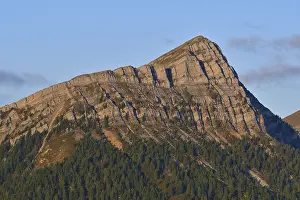 On the Goldeck panoramic road Gailtal Alps with goldeck and staff in austria in autumn