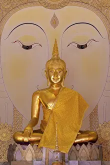 Framed Print : Golden Buddha statue with tunic