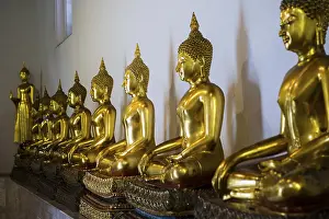 Category Buddhism Prints: Golden Buddha statues, Wat Pho (Temple of the Reclining Buddha)