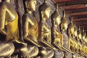 Golden Buddha statues in the Wat Suthat