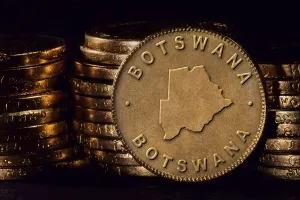 Golden Coin with Map of Botswana, Gold Coin Design