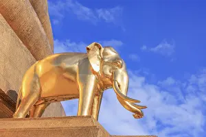 Golden elephant at a Buddhist temple in Bangkok