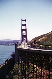 Golden Gate Bridge, San Francisco View from Sausalito, California, USA 1977