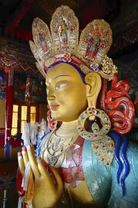 Golden Maitreya Buddha in Thiksey Gompa