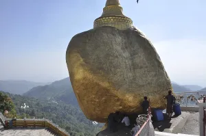 Golden rocks in Burma