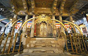 Category Buddhism Prints: Golden shrine in the Buddhist Temple of the Tooth or Sri Dalada Maligawa