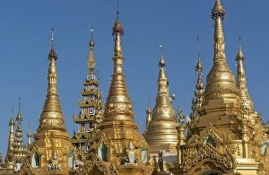 Category Buddhism Prints: Golden stupas, Shwedagon Pagoda