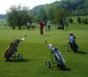 Golf bag with club tee and balls, golf bag