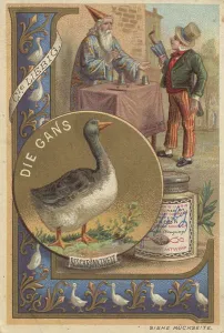 The Goose for Limitlessness, digitally restored reproduction of a public domain collector's picture from ca 1900