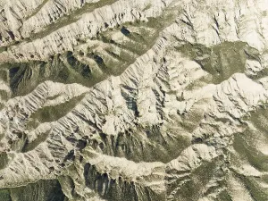 The Gorafe Desert with green surroundings after some rainfalls