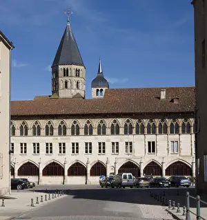 Gothic building in front, view from west