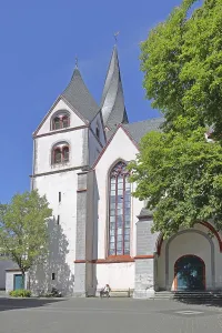 Gothic St. Clemens Church with twisted spire Landmark