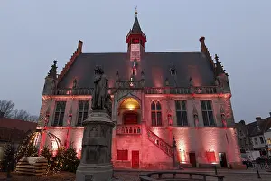 Gothic town hall and monument to Jacob van Maerlant