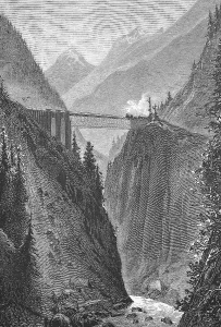 Gotthard railway, Intschireuss bridge over the Reuss in the canton of Uri