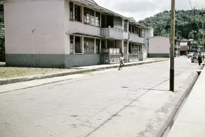 Government housing in small blocks of flats built for workers, Castries, St Lucia, West Indies 1962