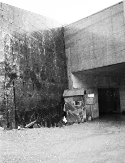 Government representatives with their vehicles in 1966 during a police check at the hitherto secret atomic bunker of
