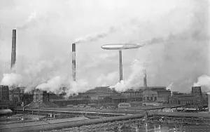 Graf Zeppelin, Leuna factory, historical photo