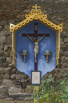 Grave cross at the old town cemetery in moated castle am Inn