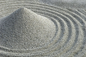 Gravel mound in Zen garden, Rinzai Zen school