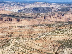 Gravel roads in the desert, 4x4 car