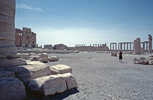 The Great Court, Bel Temple, Palmyra, Tadmor, Syria, May 1987, vintage, retro, old, historical, Asia