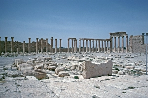The Great Court, Bel Temple, Palmyra, Tadmor, Syria, May 1987, vintage, retro, old, historical, Asia
