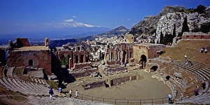 Greco-Roman theatre, Taormina, Sicily, Italy, Europe
